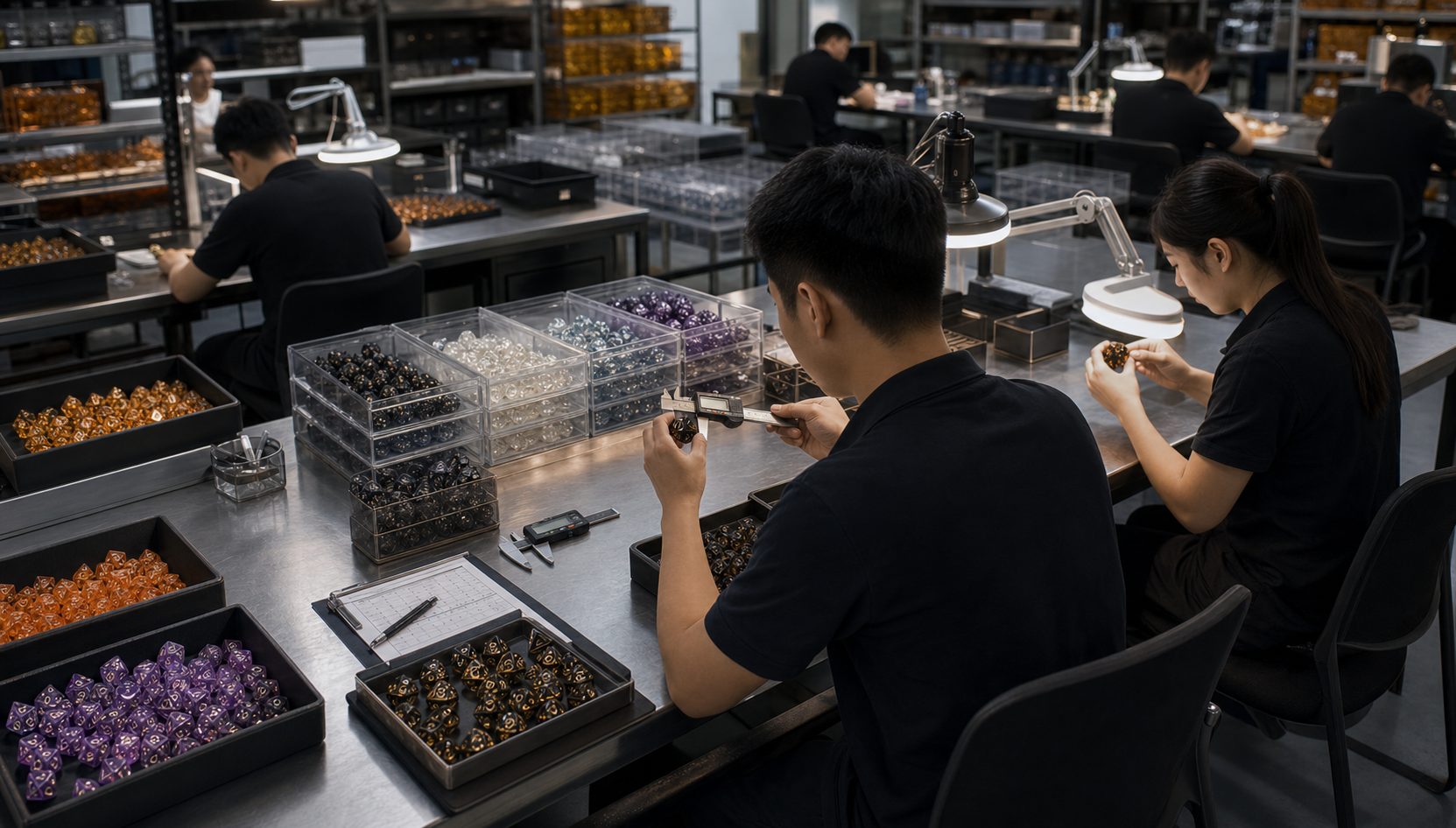 Qualitätsprüflinie für Polyeder-Würfel